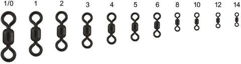 Stainless Steel Crane Swivel with Tournament Snap - Black Nickel